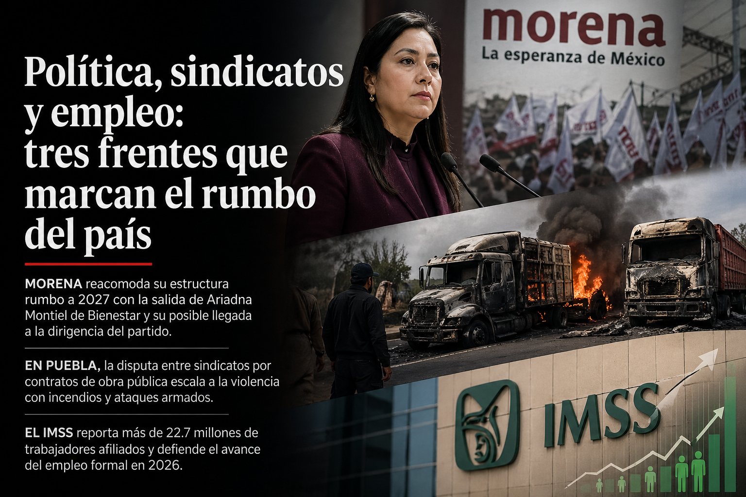 Morena reacomoda su estructura rumbo a 2027; sindicatos escalan tensiones y el IMSS defiende cifras de empleo